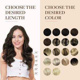 GOO GOO Clip in Hair Extensions showing different lengths