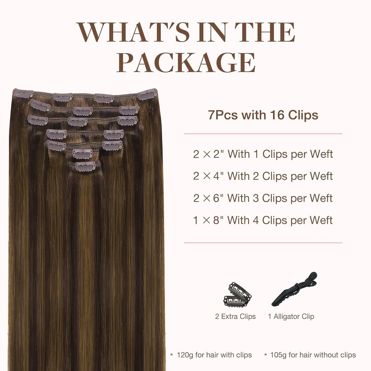GOO GOO Clip in Hair Extensions showing high-quality clips