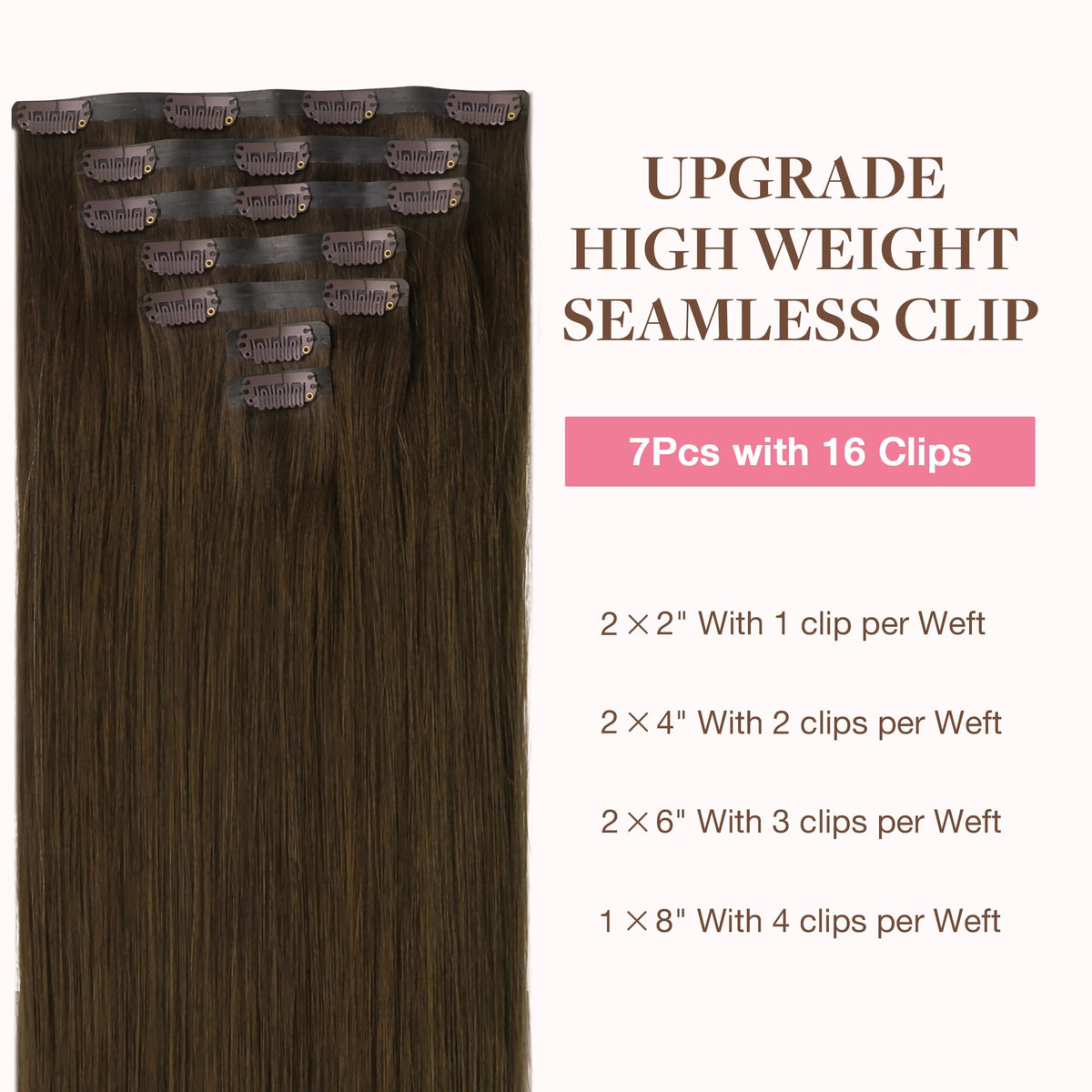 GOO GOO Clip in Hair Extensions showing high quality clips