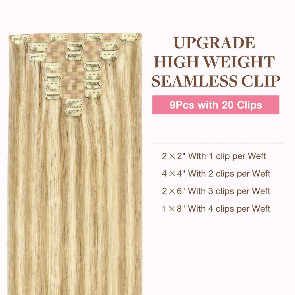GOO GOO Clip in Hair Extensions showing high quality clips