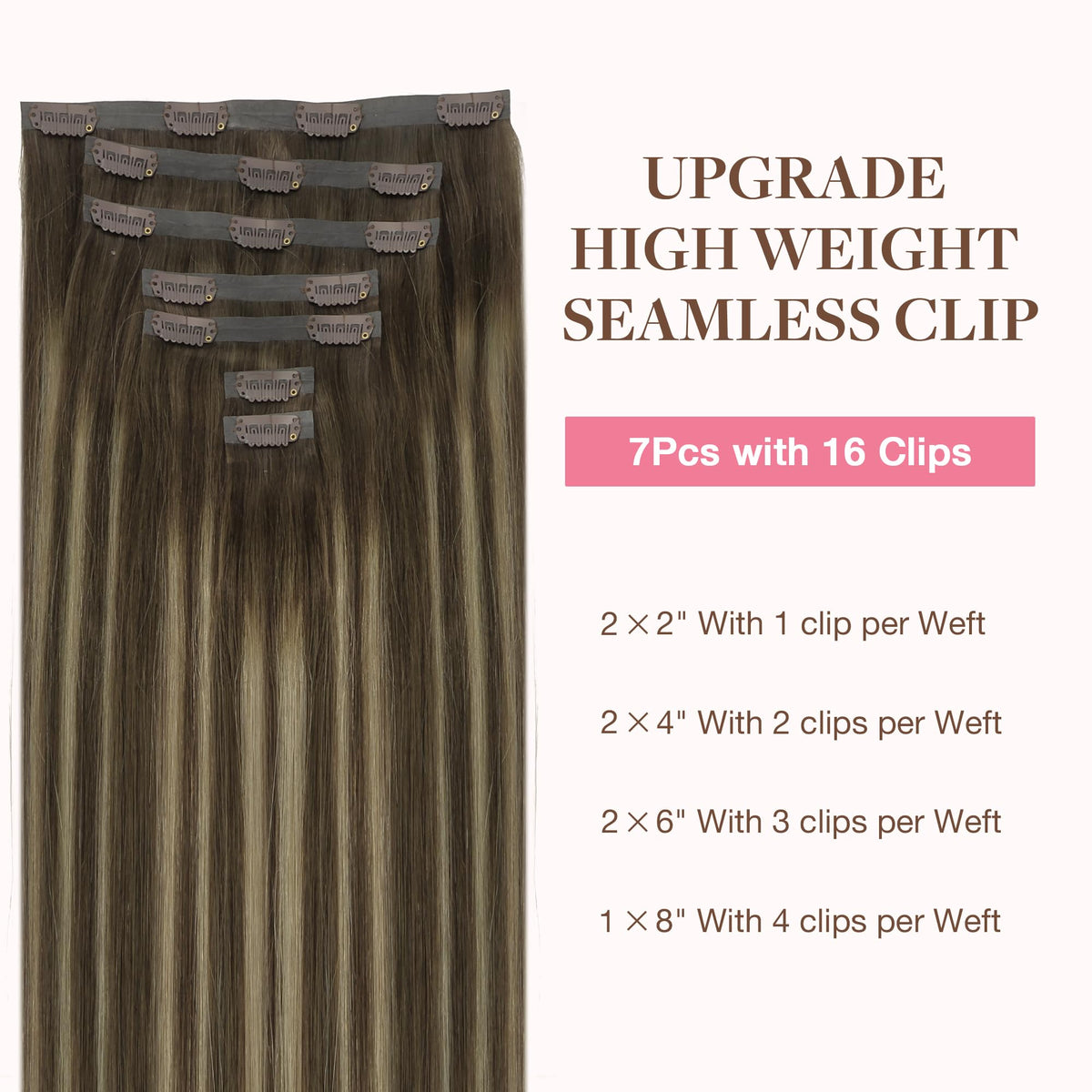 GOO GOO Clip in Hair Extensions showing high-quality clips