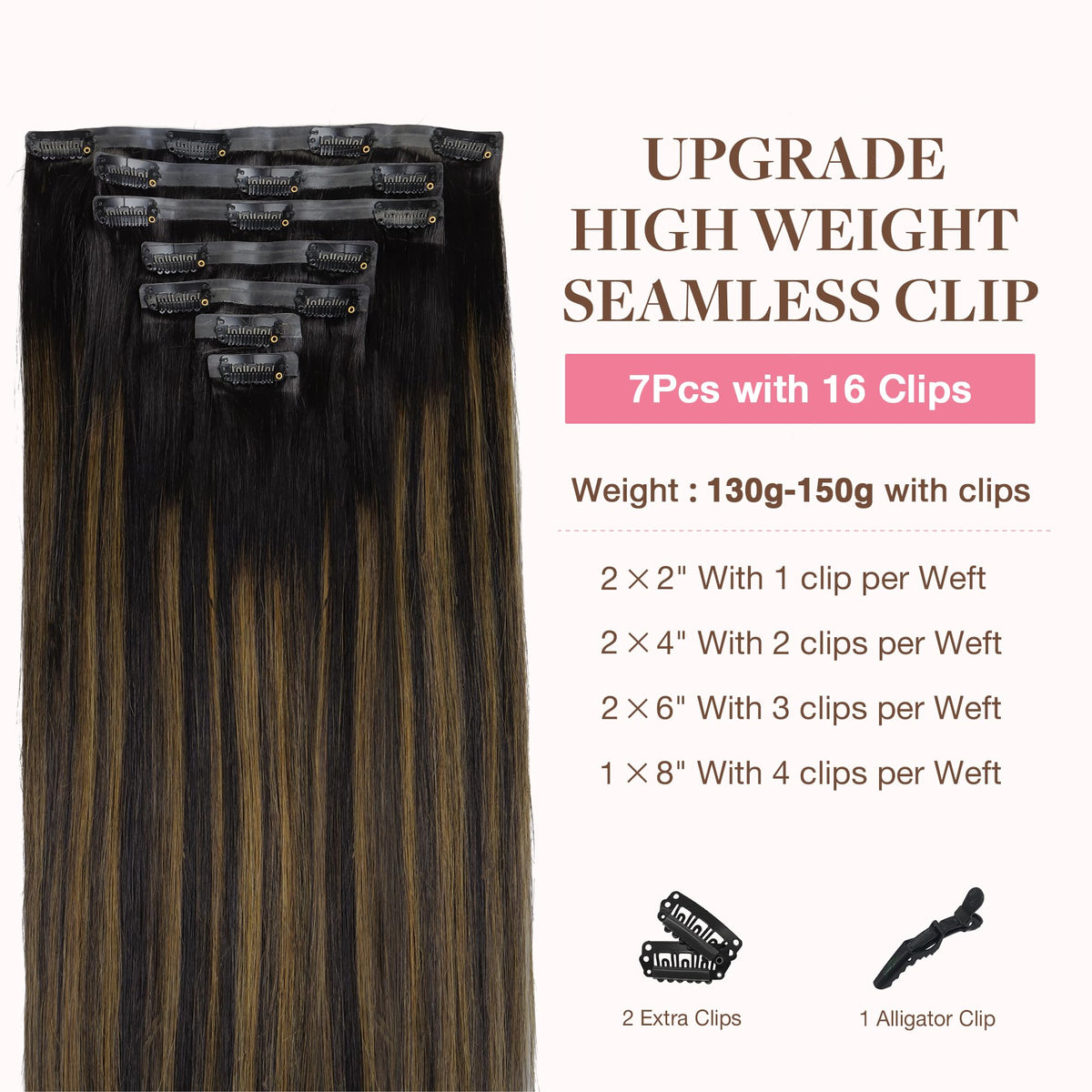 GOO GOO Clip in Hair Extensions showing high-quality clips