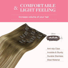 GOO GOO Clip in Hair Extensions showing length