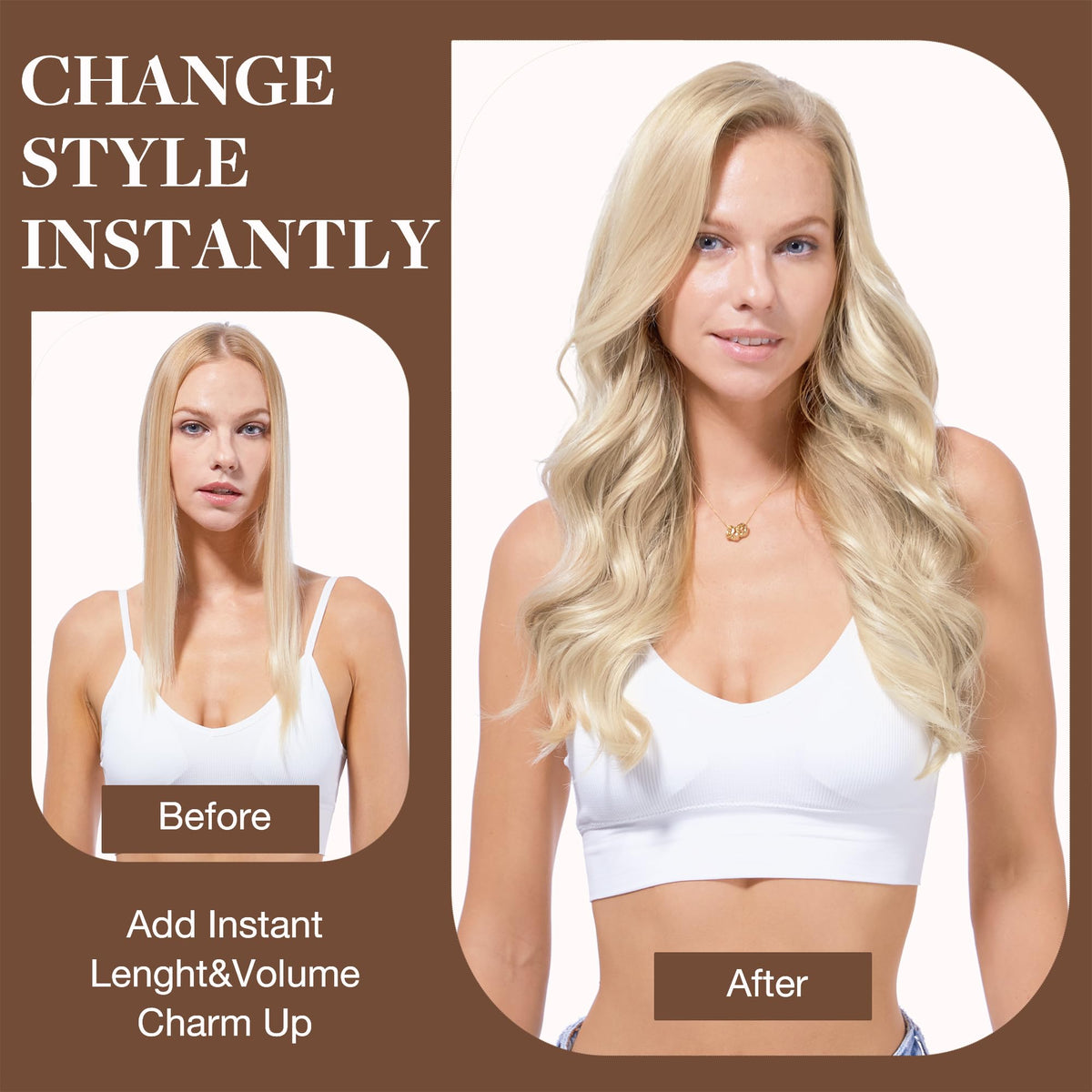 GOO GOO Clip in Hair Extensions showing length
