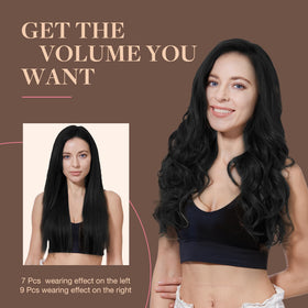GOO GOO Clip in Hair Extensions showing length and thickness