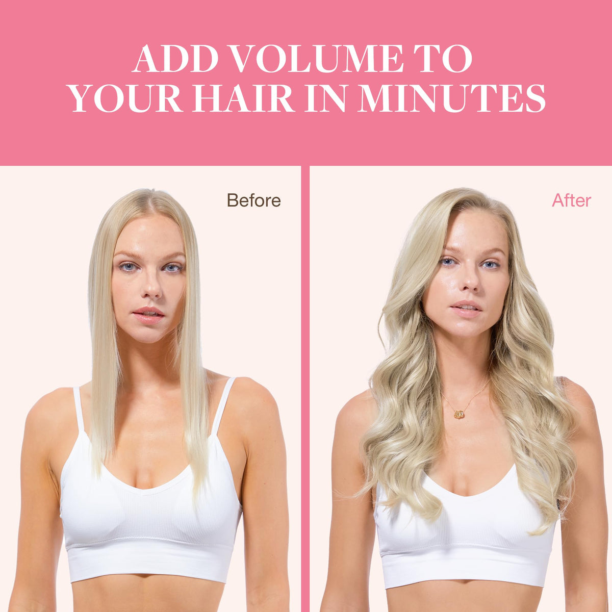 GOO GOO Clip in Hair Extensions showing length and volume