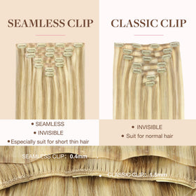 GOO GOO Clip-in Hair Extensions showing the length and volume