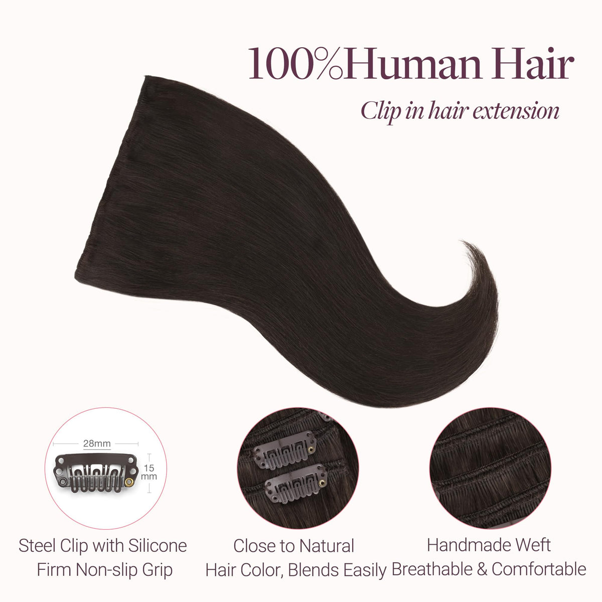 GOO GOO Clip in Hair Extensions showing various colour options