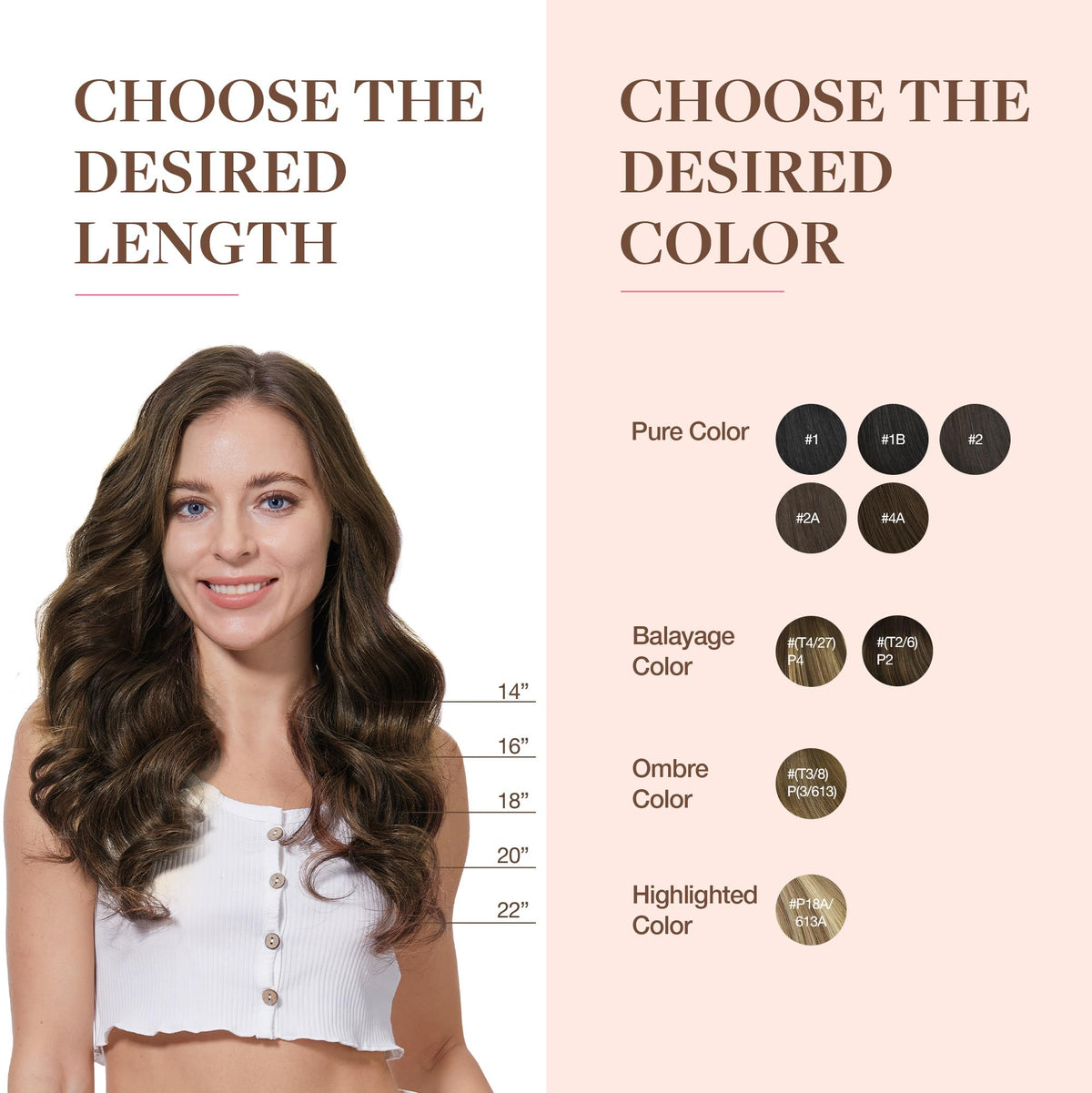 GOO GOO Clip in Hair Extensions showing various lengths