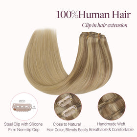 GOO GOO Clip in Hair Extensions side view displaying texture