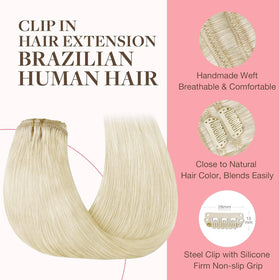 GOO GOO Clip in Hair Extensions side view displaying texture