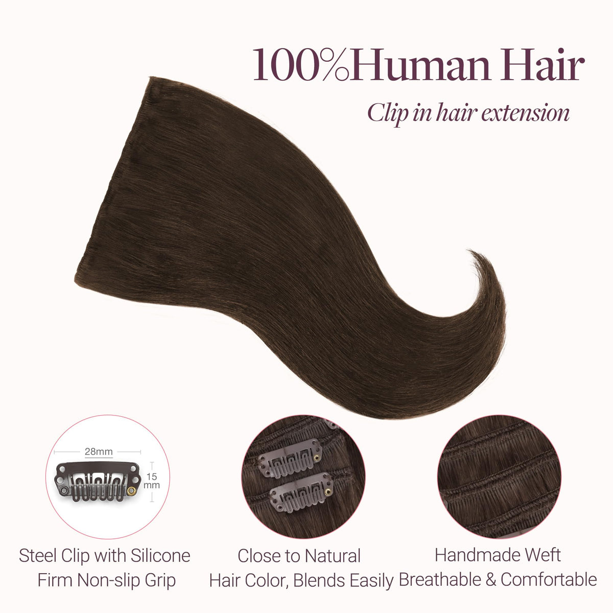 GOO GOO Clip in Hair Extensions side view highlighting colour options