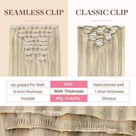GOO GOO Clip in Hair Extensions side view showcasing clips