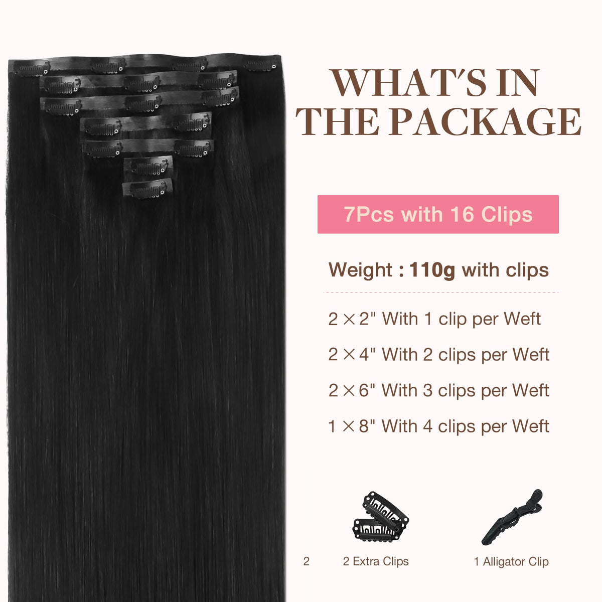 GOO GOO Clip in Hair Extensions side view with edge