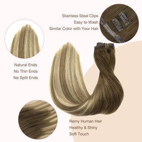 GOO GOO Clip in Hair Extensions straightened