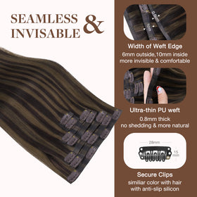 GOO GOO Clip in Hair Extensions styled in a chic hairstyle