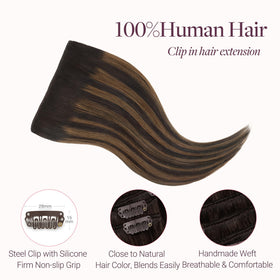 GOO GOO Clip in Hair Extensions styled in a chic updo