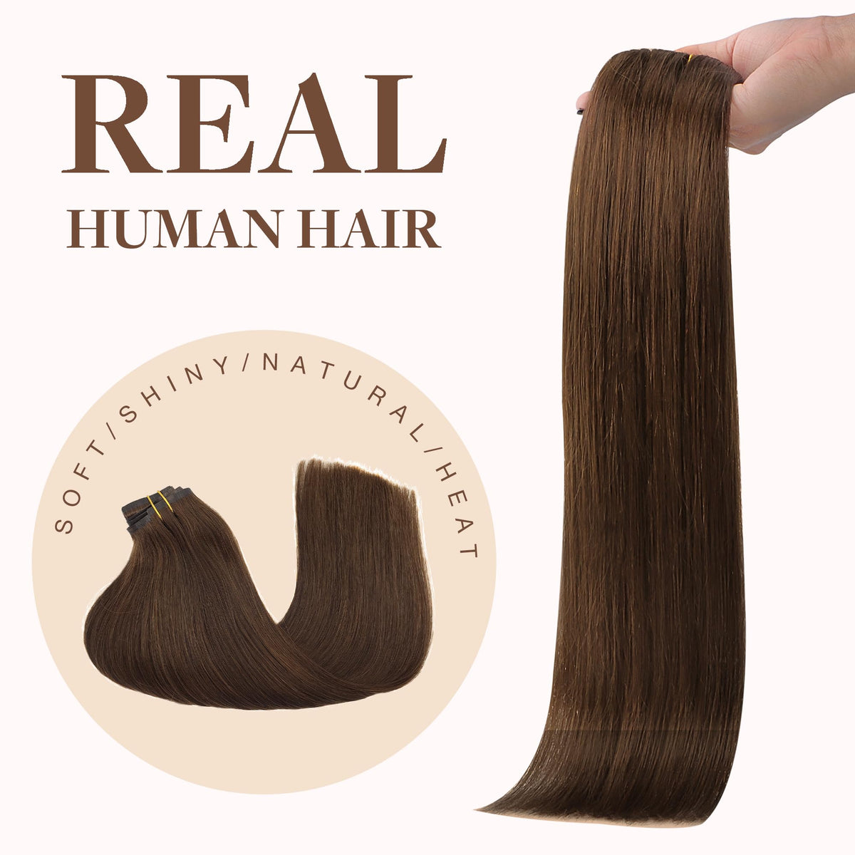 GOO GOO Clip in Hair Extensions styled in a full hair look