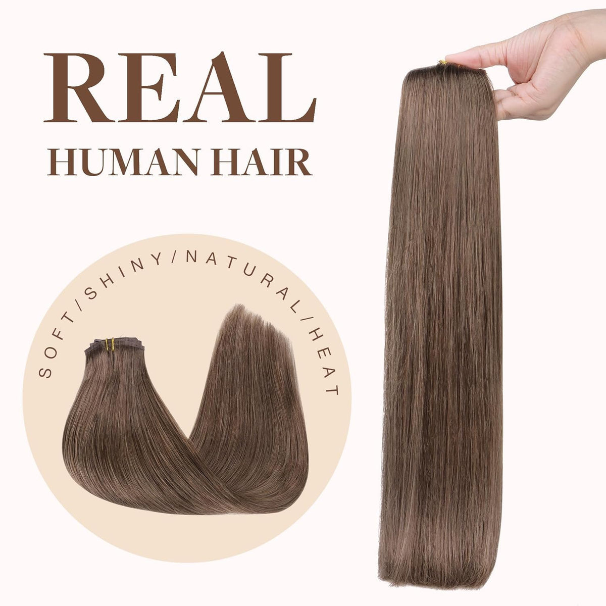 GOO GOO Clip in Hair Extensions styled in a ponytail
