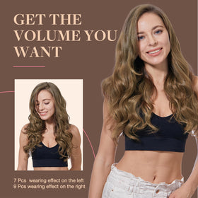 GOO GOO Clip in Hair Extensions styled in loose waves