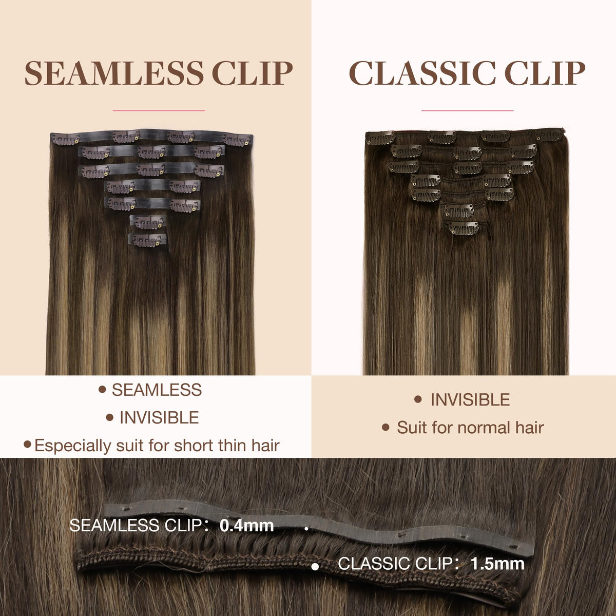 GOO GOO Clip in Hair Extensions styled in wavy hair