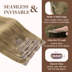 GOO GOO Clip in Hair Extensions styled on a model