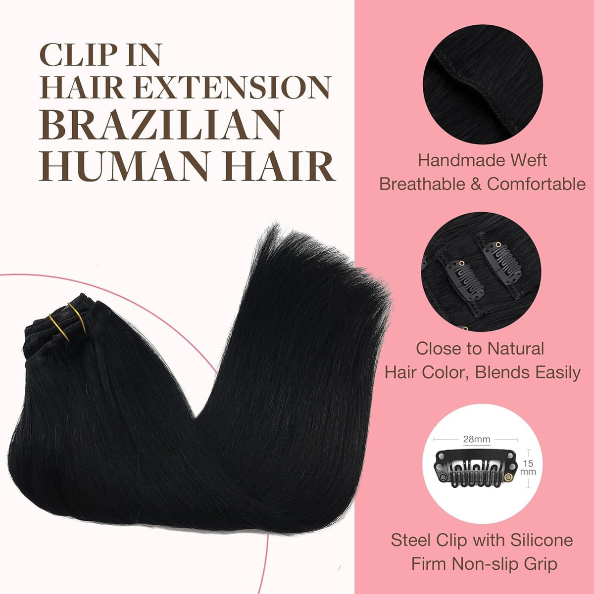 GOO GOO Clip in Hair Extensions styled on model