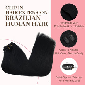 GOO GOO Clip in Hair Extensions styled on model