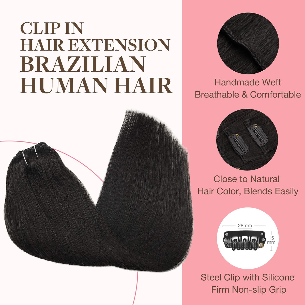 GOO GOO Clip in Hair Extensions styled with curls
