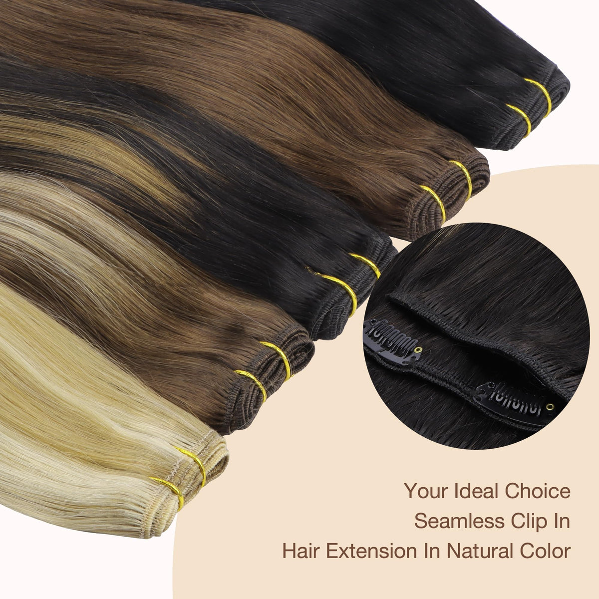 GOO GOO Clip in Hair Extensions styled with curls