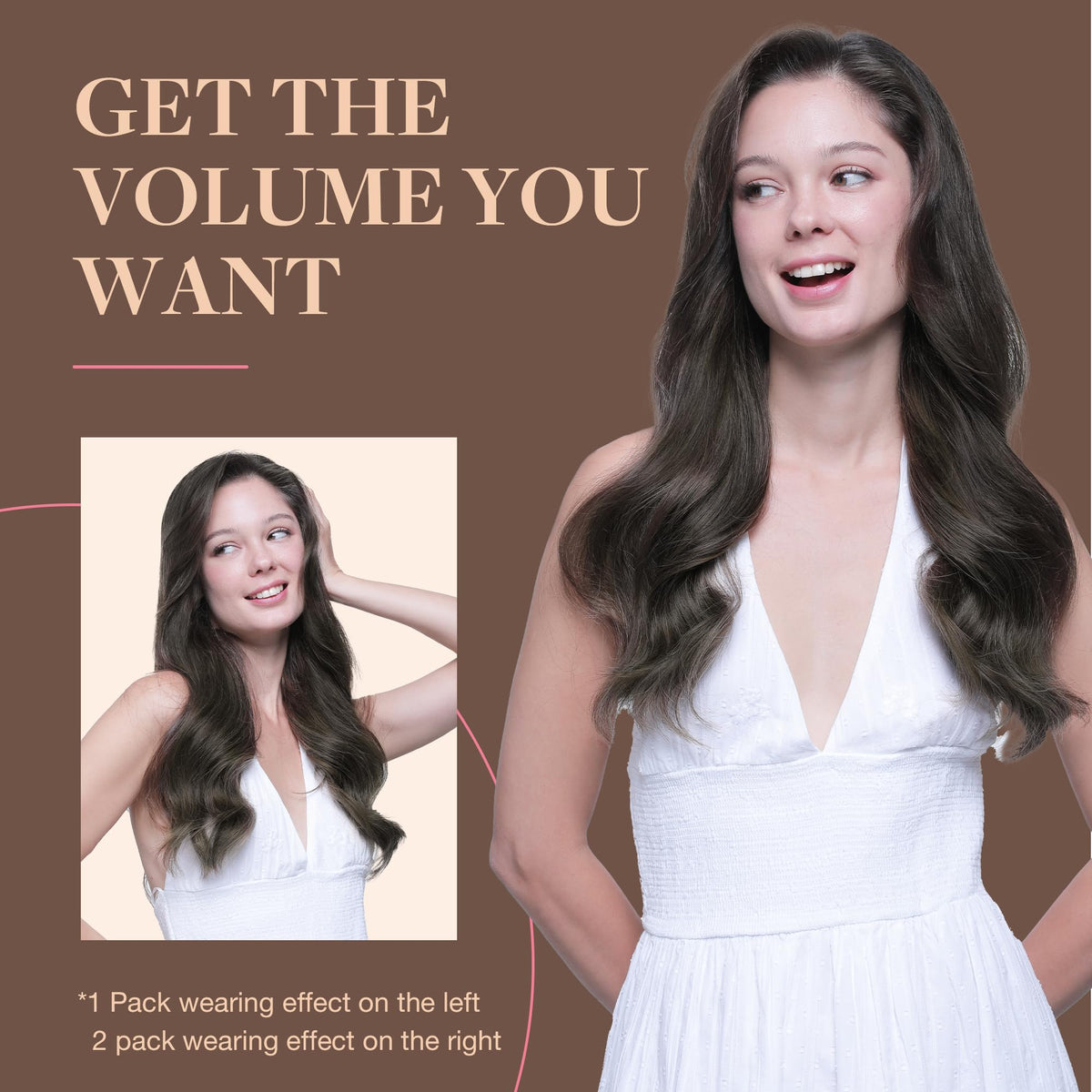 GOO GOO Clip in Hair Extensions styled with curls