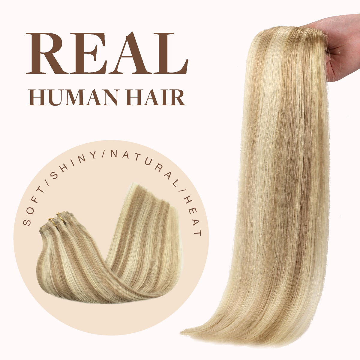 GOO GOO Clip in Hair Extensions styled with curls