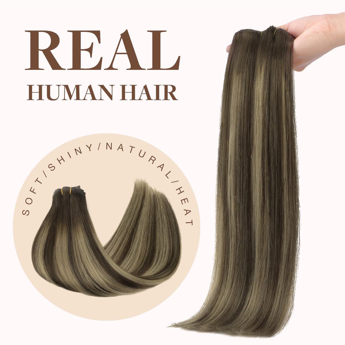 GOO GOO Clip in Hair Extensions styled with curls