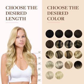 GOO GOO Clip in Hair Extensions various shades display