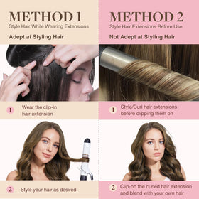 GOO GOO Clip in Hair Extensions with hair care products