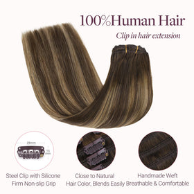 GOO GOO Clip in Hair Extensions with silicone backed clips