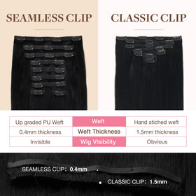 GOO GOO Clip in Hair Extensions with slim silicone backed clips