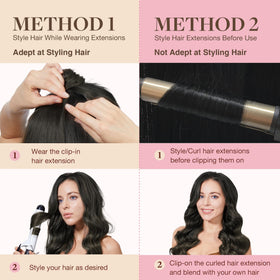 GOO GOO Clip in Hair Extensions with styling tools