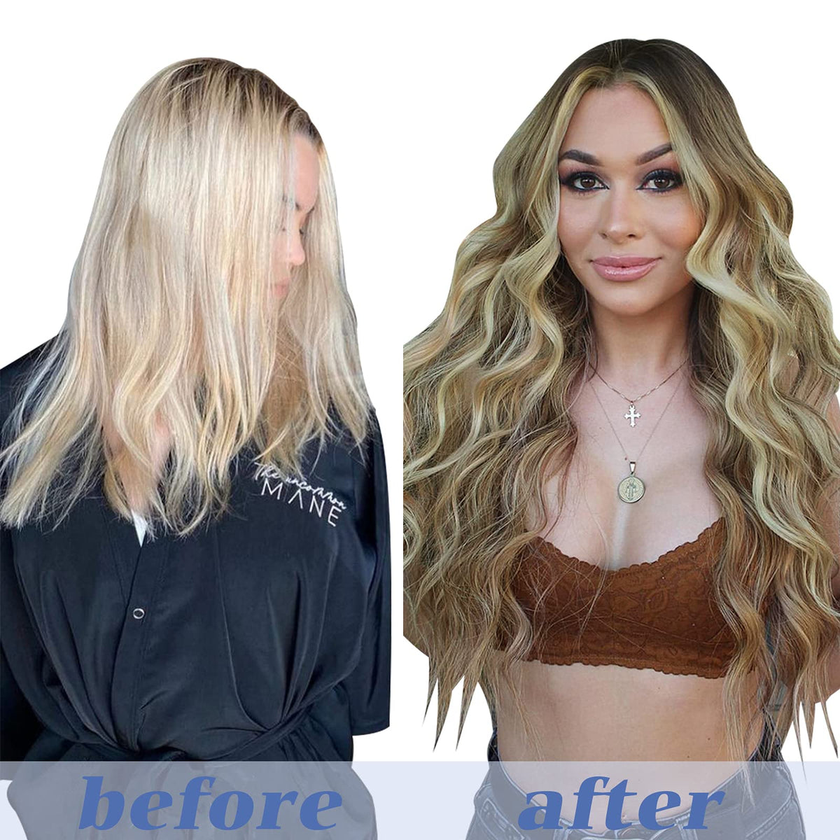 GOO GOO Clip in Hair Extensions with styling tools