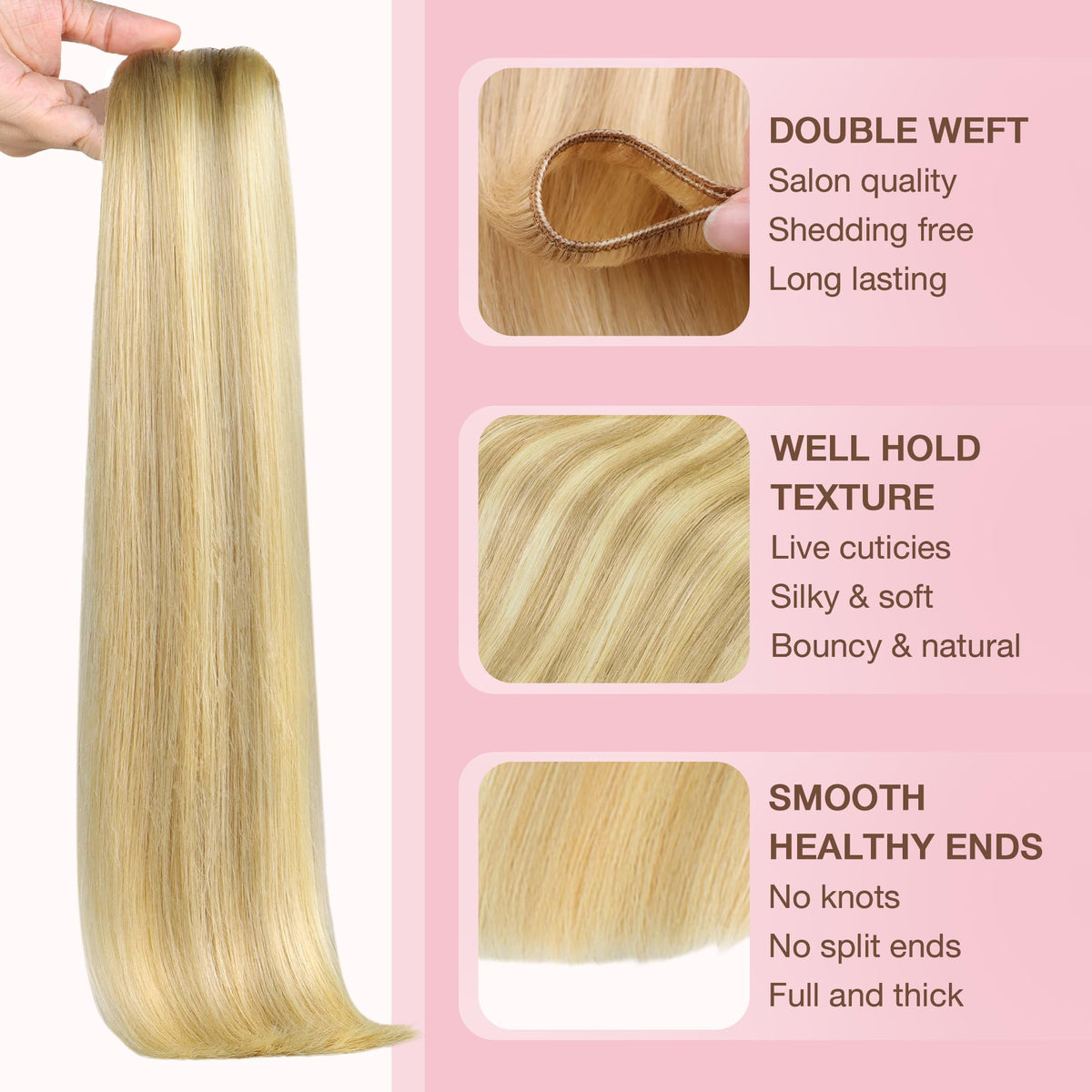 GOO GOO extensions showcasing double weft design