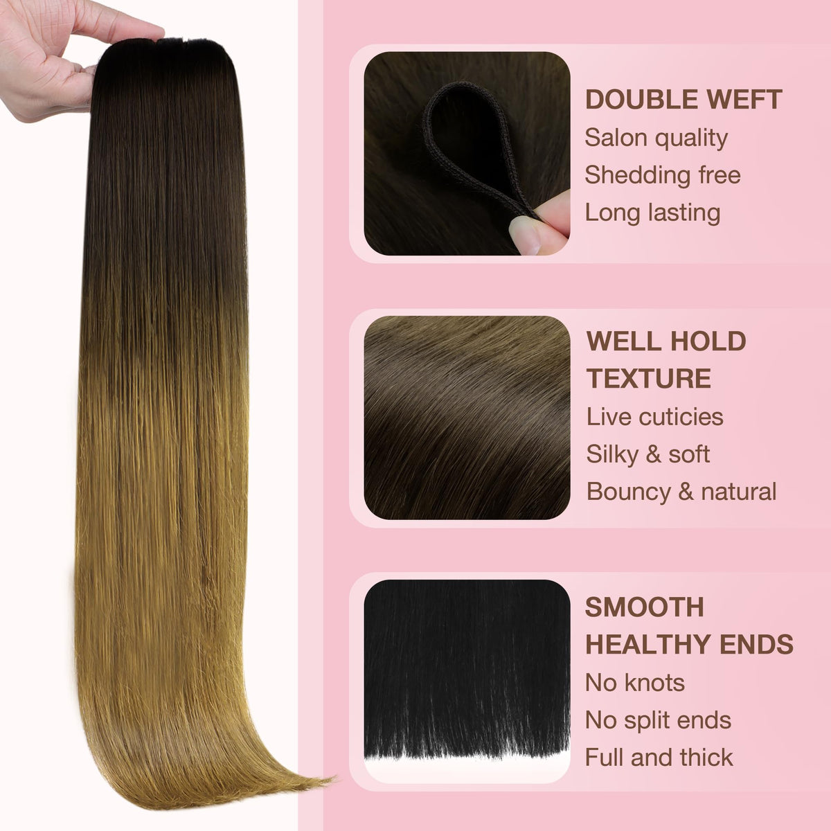 GOO GOO extensions styled with curling iron