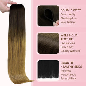 GOO GOO extensions styled with curling iron