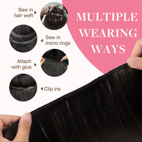 GOO GOO extensions styled with curls