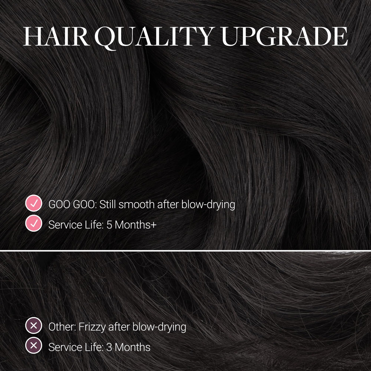 GOO GOO Genius Hair Extensions side view