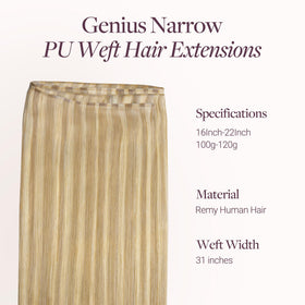 GOO GOO Genius Narrow Edge PU Weft Hair Extensions cut to desired width