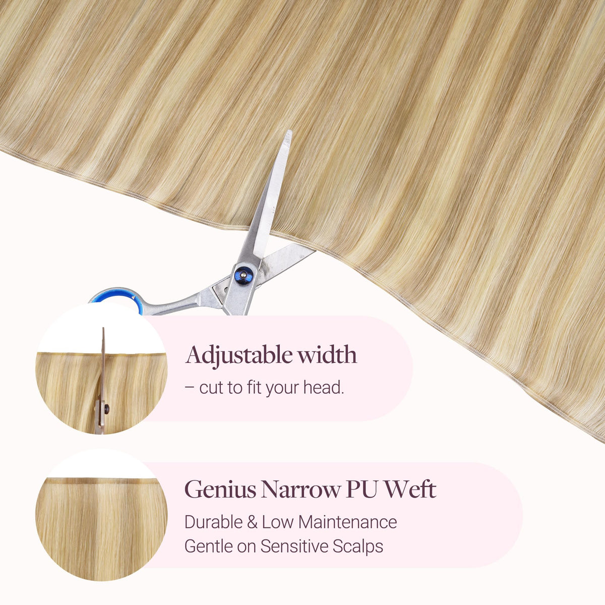 GOO GOO Genius Narrow Edge PU Weft Hair Extensions installation methods