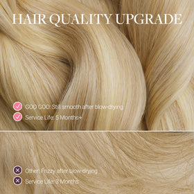 GOO GOO Genius Narrow Edge PU Weft Hair Extensions styled with natural volume