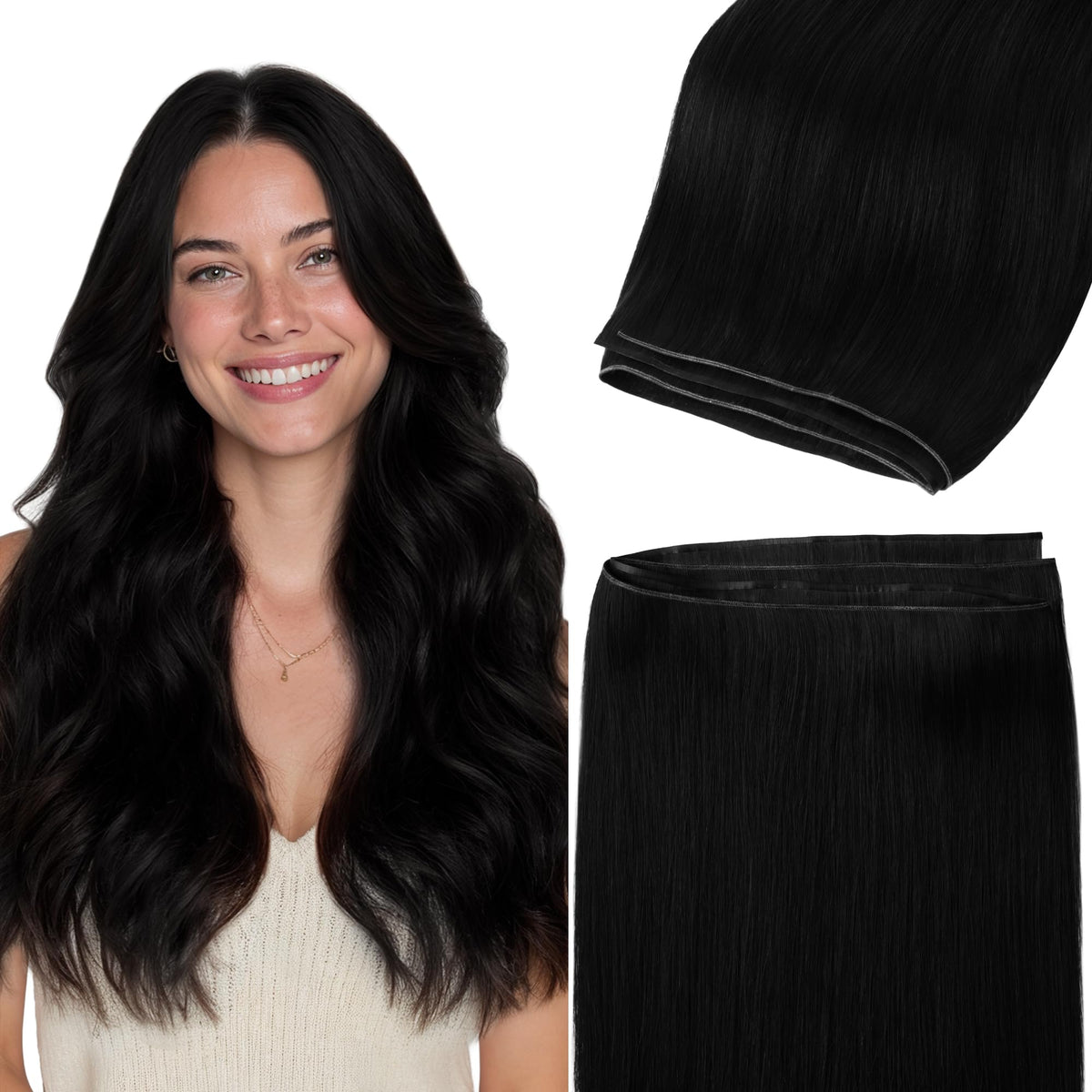 GOO GOO Genius PU Weft Hair Extensions front view