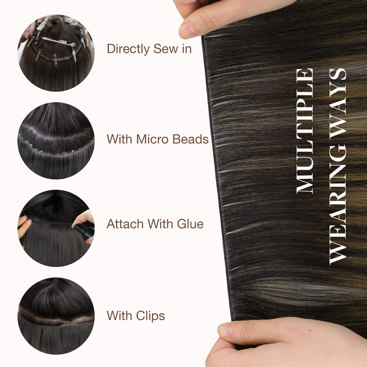 GOO GOO Genius Weft extensions in natural light