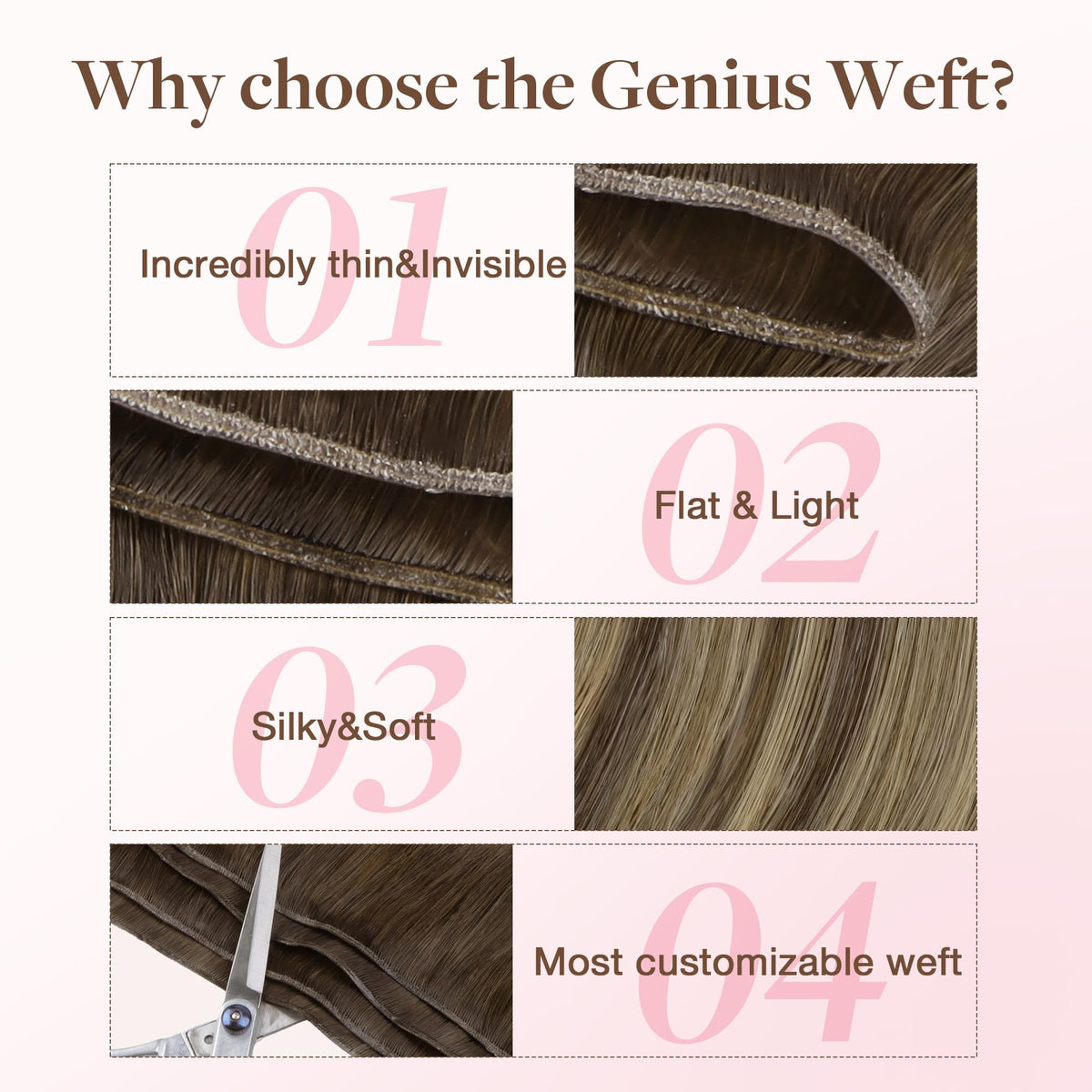 GOO GOO Genius Weft Hair Extensions application example